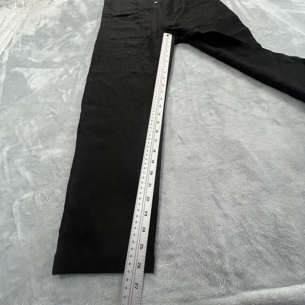 Offon Clothing Linen Jumpsuit Womens S Black Sleeveless Button Front Pockets - Picture 8 of 15